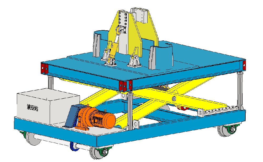 Guide rod lifting mobile trolley